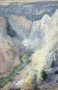 John Henry Twachtman Waterfall in Yellowstone oil painting artist
